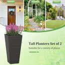 30 Inch Modern Decorative Planter Pots Set of 2 with Open-ended Base by LJGDeals
