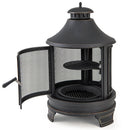 30 Inch Outdoor Fire Pit Chiminea with Grill for Garden BBQ by DirectDeals
