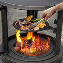 30 Inch Outdoor Fire Pit Chiminea with Grill for Garden BBQ by DirectDeals
