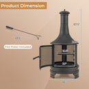 30 Inch Outdoor Fire Pit Chininea with Grill for Garden Backyard BBQ Bonfire Deck and Patio