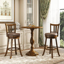 Swivel Bar Stools Set of 2 with Rattan Backrest - Brown by DirectDeals