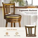 Swivel Bar Stools Set of 2 with Rattan Backrest - Brown by DirectDeals