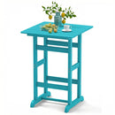30 Inch Square Bar Table Dining Table with Slatted Tabletop for Poolside by LJGDeals