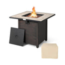 30 Inch Square Propane Gas Fire Pit Table Ceramic Tabletop by LJGDeals