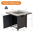 30 Inch Square Propane Gas Fire Pit Table Ceramic Tabletop by LJGDeals