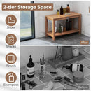 30 Inch Teak Wood Shower Bench Inside Shower Stool with Storage Shelf by LJGDeals
