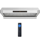 30 Inch Under Cabinet Range Hood with Oil Collector 900 CFM Stainless Steel Kitchen Vent-Silver