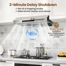 30 Inch Under Cabinet Range Hood with Oil Collector 900 CFM Stainless Steel Kitchen Vent-Silver