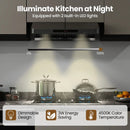 30 Inch Under Cabinet Range Hood with Oil Collector 900 CFM Stainless Steel Kitchen Vent-Silver