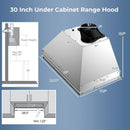 30 Inch Under Cabinet Range Hood with 4 Fan Speeds and Baffles Filters-Silver by LJGDeals