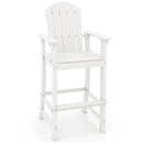 30 Inches Counter Height Outdoor HDPE Bar Stool with Armrests and Footrest by LJGDeals