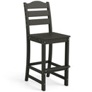 30 Inches Counter Height HDPE Bar Stool with Backrest and Footrest-Gray by DirectDeals
