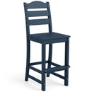 30 Inches Counter Height HDPE Bar Stool with Backrest and Footrest-Gray by DirectDeals