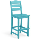 30 Inches Counter Height HDPE Bar Stool with Backrest and Footrest-Gray by DirectDeals