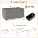 30 Inches Storage Ottoman Bench with Tray and Rubber Wood Legs-Gray by LJGDeals
