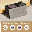 30 Inches Storage Ottoman Bench with Tray and Rubber Wood Legs-Gray by LJGDeals
