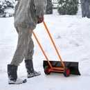 Snow Shovel with Wheels with 30 Inches Wide Blade and Adjustable Handle-Orange by LJGDeals
