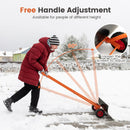 Snow Shovel with Wheels with 30 Inches Wide Blade and Adjustable Handle-Orange by LJGDeals