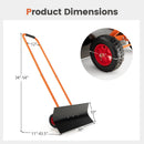 Snow Shovel with Wheels with 30 Inches Wide Blade and Adjustable Handle-Orange by LJGDeals