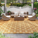 Pack of 30 Acacia Wood Interlocking Deck Tiles-Brown by LJGDeals