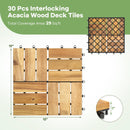 Pack of 30 Acacia Wood Interlocking Deck Tiles-Brown by LJGDeals