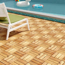 Pack of 30 Acacia Wood Interlocking Deck Tiles-Brown by LJGDeals