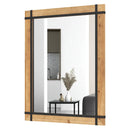 30 x 40 Inch Wall Mounted Mirror with Fir Wood Frame-Natural by LJGDeals
