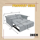 Compact Loveseat With Trundle Sleeper And Storage Pocket - Gray by Unique Piece Furniture