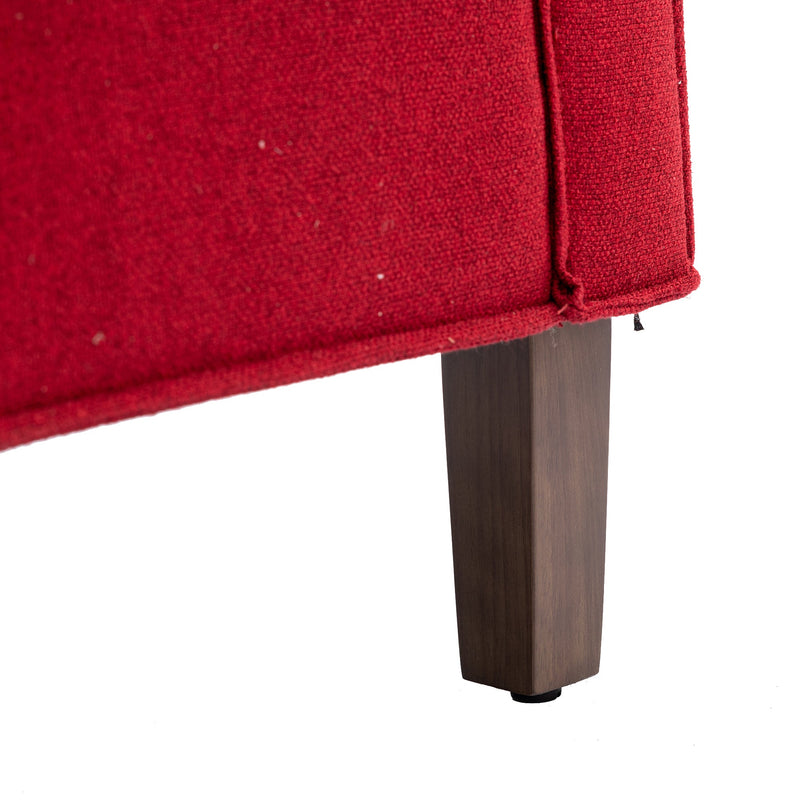 Accent Chair with Ottoman, Mid Century Modern Barrel Chair Upholstered Club Tub Round Arms Chair for Living Room