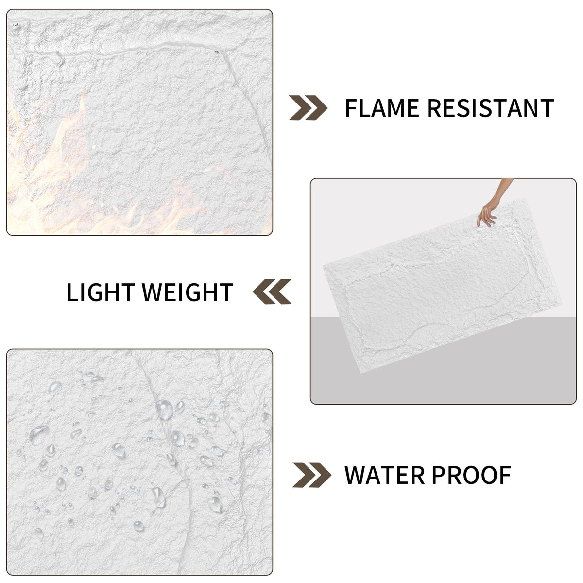 3D Faux Stone Wall Panels - 8 PCS PU Wainscoting, photo 10 of 10