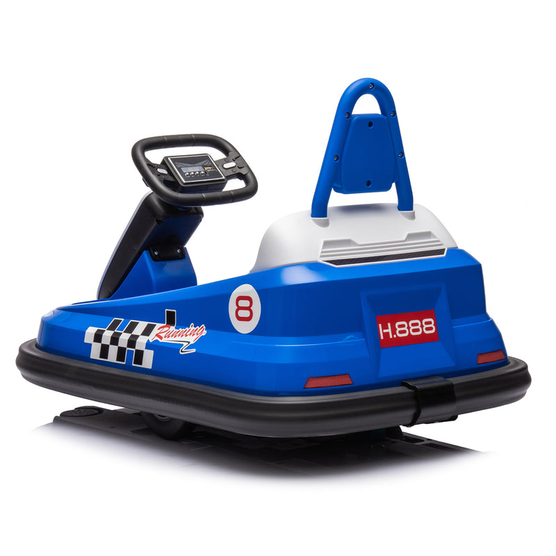 6V Kids Ride on Electric Go Kart Bumper Car W/Parents Remote Control,Three Speed Adjustable,LED Lights,Horn,Bluetooth,Player&360Spin,Vehicle body with Anti-collision padding for 18m+.