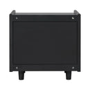 Black Nightstand with Rattan Detail by HouseOfZazla