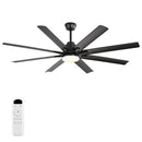 Ceiling Fan With Light 8 Blades, 18W LED 3 Color Dimmable Light, For Living Room & Bedroom - Matte Black by Unique Piece Furniture