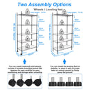 5 Tier Shelf Wire Shelving Unit, NSF Heavy Duty Wire Shelf Metal Large Storage Shelves Height Adjustable Utility for Garage Kitchen Office Commercial Shelving Steel Layer Shelf - Black