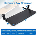 25.59x9.64x0.51in Keyboard Mouse Tray Under Desk Retractable Slide Out Drawer Height Adjustable with C Clamp 55LBS Load by LJGDeals