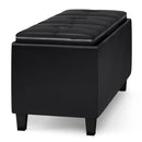 Avalon - Tray Storage Ottoman With Lift Up Lids - Midnight Black by HouseOfZazla