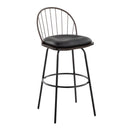 Riley - Claire Farmhouse Fixed Height Barstool With Swivel With Round Footrest (Set of 2) by HouseOfZazla