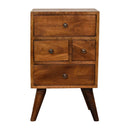 4 Drawer Multi Bedside Table - Chestnut by Unique Piece Furniture