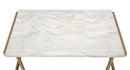 Boice II - Faux Marble Top Sofa Table - White / Champagne