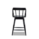 Breda - Turned Bubble Spindle Low Back Counter Stool - Black by HouseOfZazla