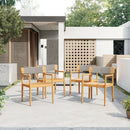 Creative Braided Acacia Wood Outdoor Dining Chairs with Armrests by HouseOfZazla