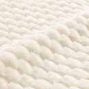 Flannelette Fabric Ottoman - White