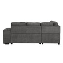87.7" Convertible Sleeper, Sectional Pull Out Sofa Bed with Storage Ottoman, 2 Throw Pillows, 2 Stools, Wireless Charger and Two Hidden USB Ports for Living Room, Dark Gray