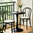 Black Round Dining Table with MDF Top and Matte Iron Base by HouseOfZazla