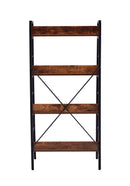 4 LAYER DISPLAY BOOKSHELF H LADDER SHELF STORAGE SHELVES RACK SHELF UNIT METAL FRAME, TIGGER, 1 pc per carton