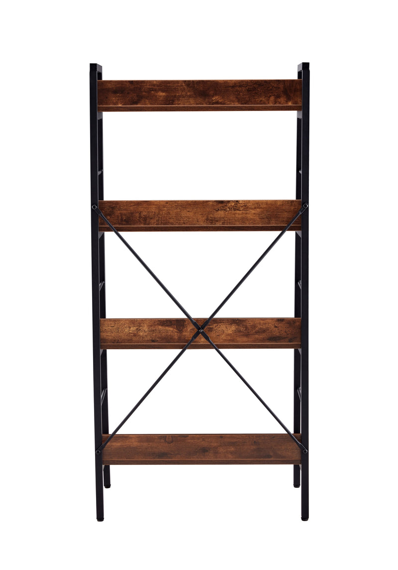 4 LAYER DISPLAY BOOKSHELF H LADDER SHELF STORAGE SHELVES RACK SHELF UNIT METAL FRAME, TIGGER, 1 pc per carton