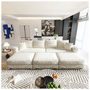 Deep Seat Convertible Sofa With Soft Pillows And Ottomans by HouseOfZazla