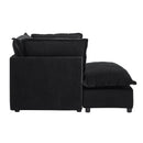 Modern Cozy Upholstered Armchair Sofa With Movable Ottoman by HouseOfZazla