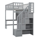 Loft Bed With Bookshelf, Drawers, Desk, And Wardrobe by HouseOfZazla