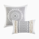 Full/Queen Cotton Printed Duvet Cover Set with Chenille